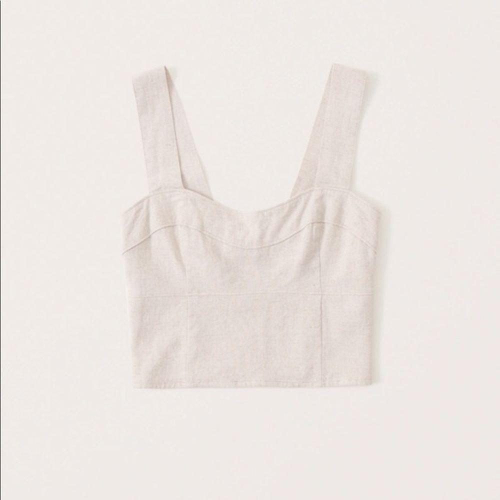 Abercrombie Linen-Blend Corset Top NWT
